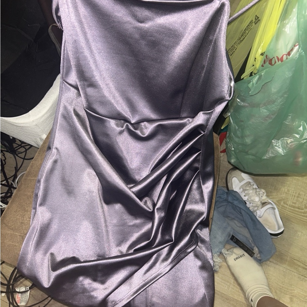 Elegant Purple Satin Dress